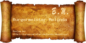 Burgermeister Melinda névjegykártya