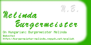 melinda burgermeister business card